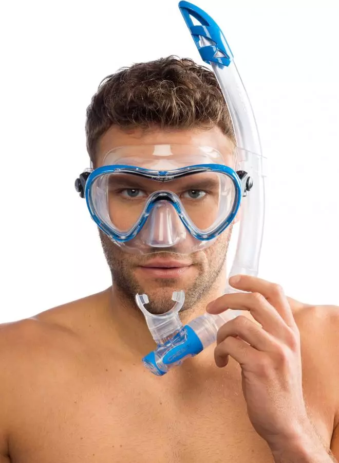 Набор для снорклинга CRESSI OCEAN BAG, аквамарин/прозрачный (маска ESTRELLA + трубка GAMMA + сумка)