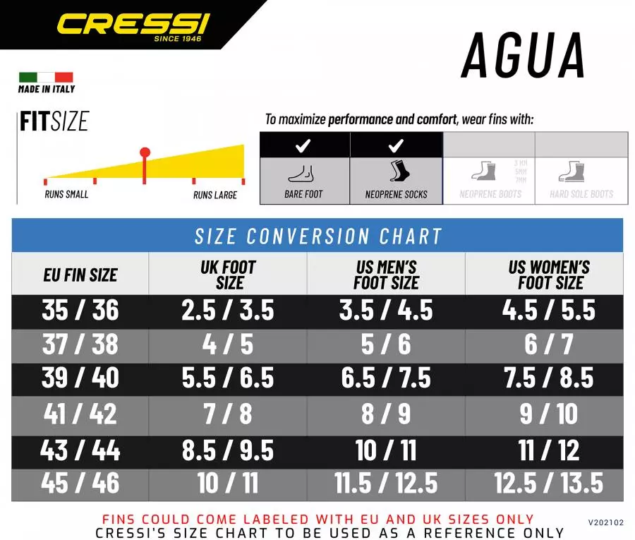 Ласты CRESSI AGUA, синие, р-р 35/36
