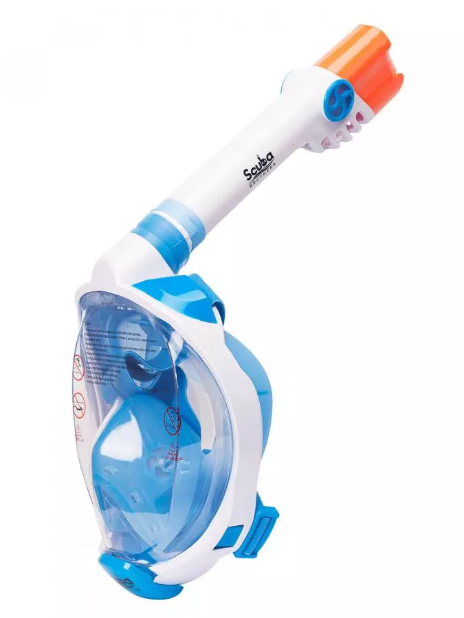 Маска полнолицевая SCUBA BROTHERS BEATLE KID CLEAR/BLUE, с креплением камеры GoPro, р-р XS