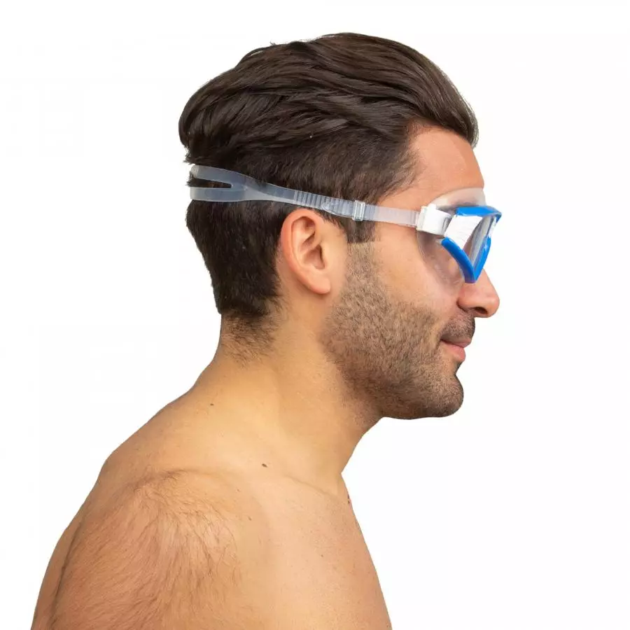 Очки маска для плавания SEAC SUB SONIC WHITE/BLUE, прозрачный силикон