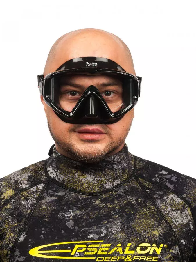 Маска SCUBA BROTHERS SIGMA BLACK, черная рамка/черный силикон
