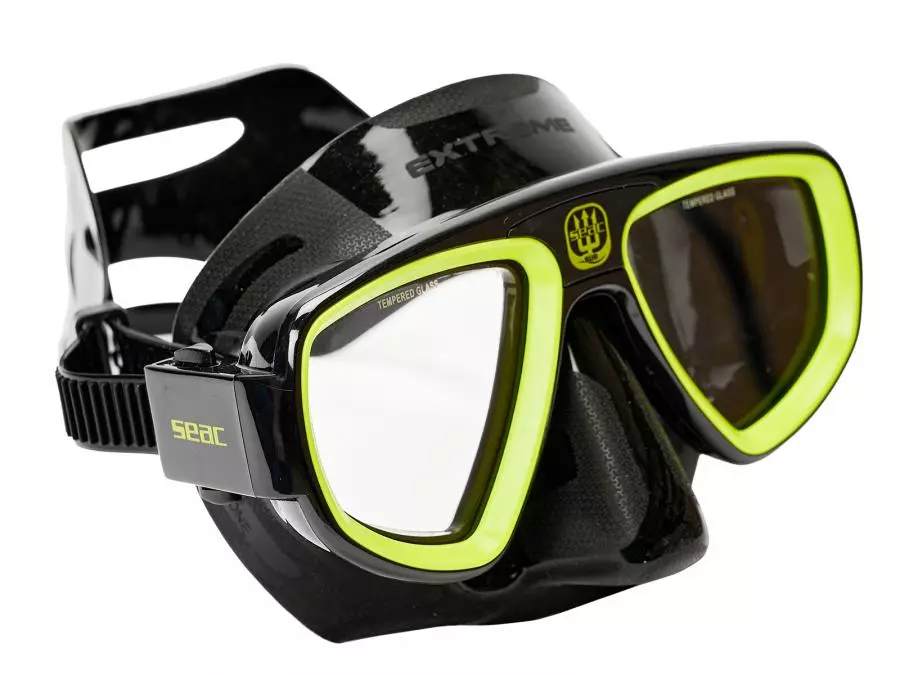 Маска SEAC SUB EXTREME 50 YELLOW, черно-желтая рамка/черный силикон