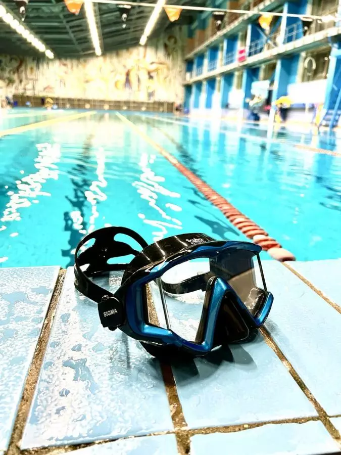 Маска SCUBA BROTHERS SIGMA BLUE, синяя рамка/черный силикон