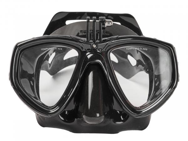 Маска SEAC SUB ONE PRO BLACK с креплением камеры GoPro, черная рамка/черный силикон