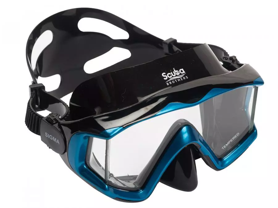Маска SCUBA BROTHERS SIGMA BLUE, синяя рамка/черный силикон