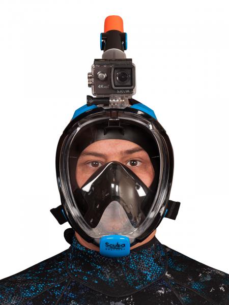 Маска полнолицевая SCUBA BROTHERS BEATLE BLACK/BLUE, с креплением камеры GoPro, р-р L/XL