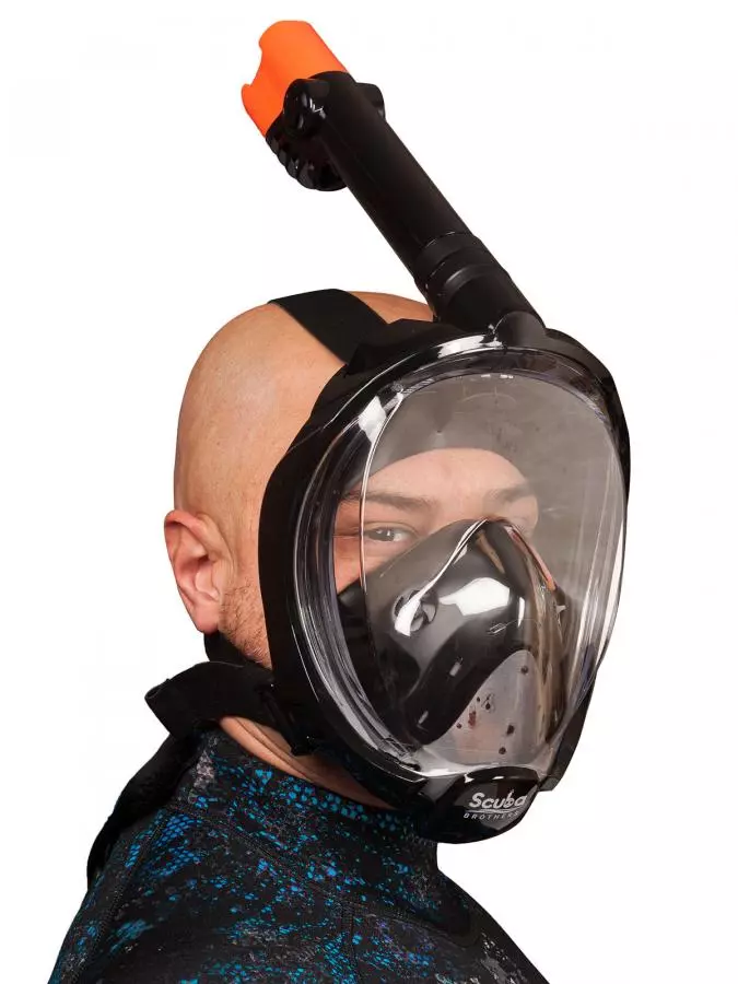 Маска полнолицевая SCUBA BROTHERS BEATLE BLACK, с креплением камеры GoPro, р-р L/XL