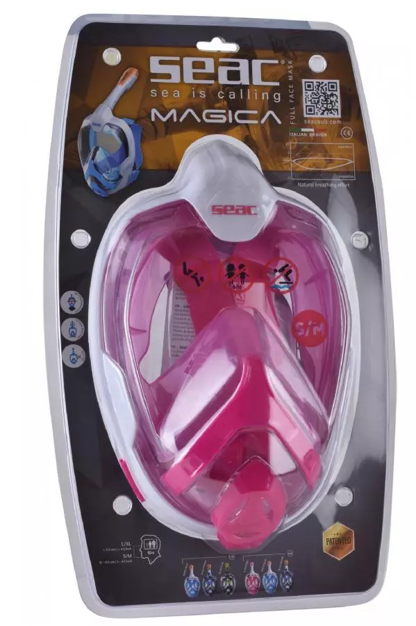 Маска полнолицевая SEAC SUB MAGICA WHITE/PINK, р-р S/M