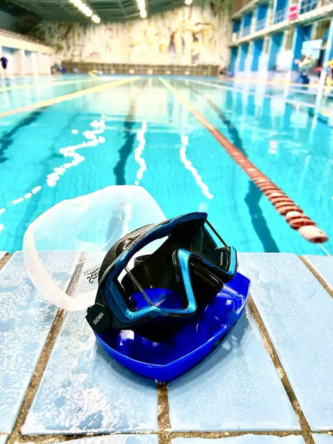 Маска SCUBA BROTHERS SIGMA BLUE, синяя рамка/черный силикон