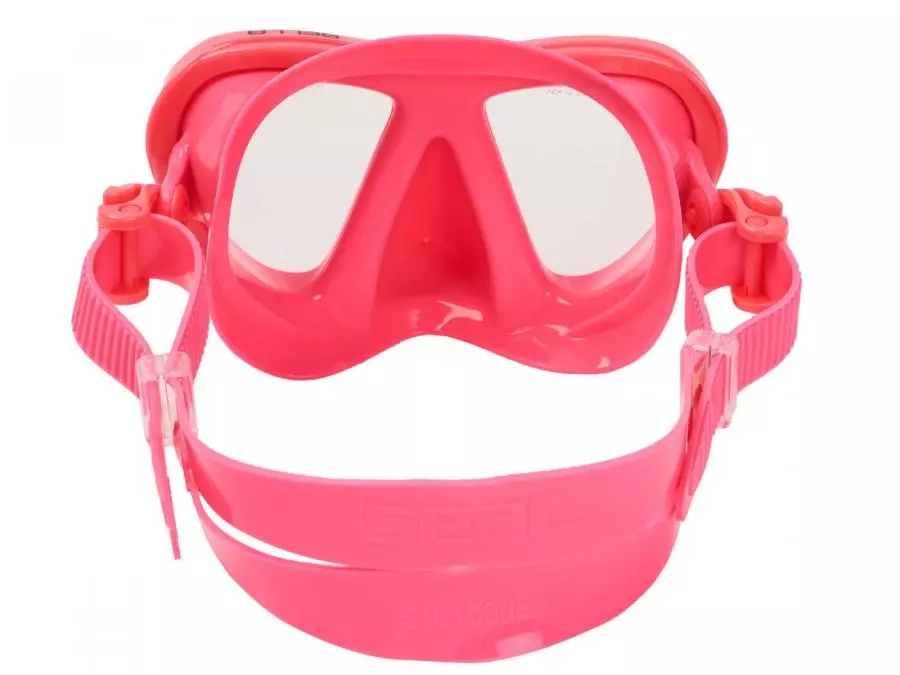 Маска SEAC SUB BELLA PINK, бело-розовая рамка/розовый силикон