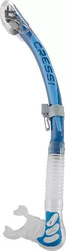 Трубка CRESSI ALPHA ULTRA DRY, прозрачный силикон синяя трубка