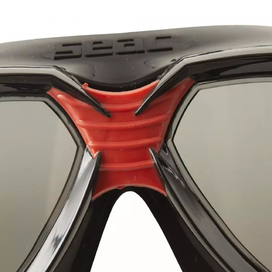Очки маска для плавания SEAC SUB SONIC BLACK/RED, тонированные стекла