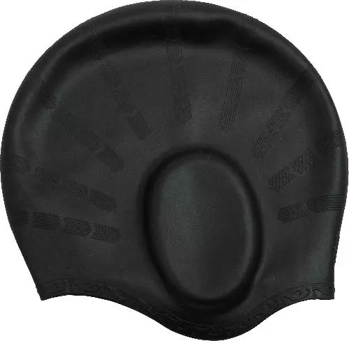 Шапочка для плавания CRESSI SILICONE EAR CAP, черная (с отсеками для ушей)