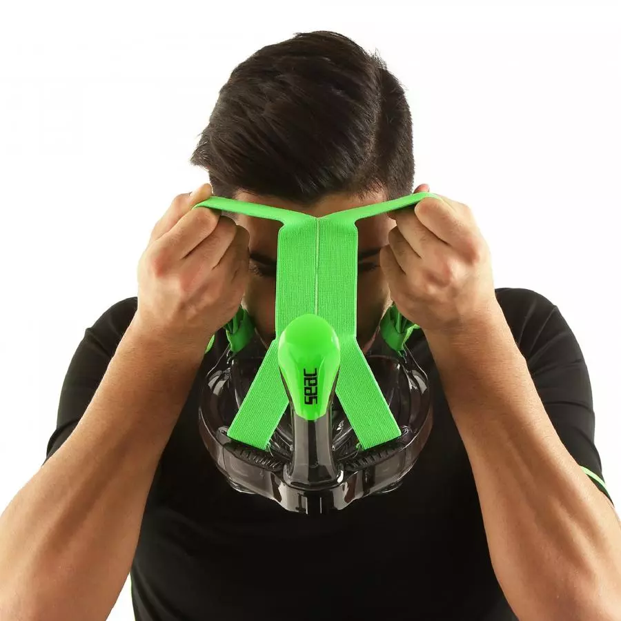 Маска полнолицевая SEAC SUB MAGICA BLACK/LIME, р-р L/XL