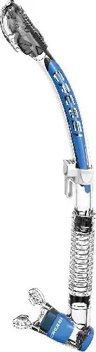 Трубка CRESSI ITACA ULTRA DRY, прозрачный силикон синяя