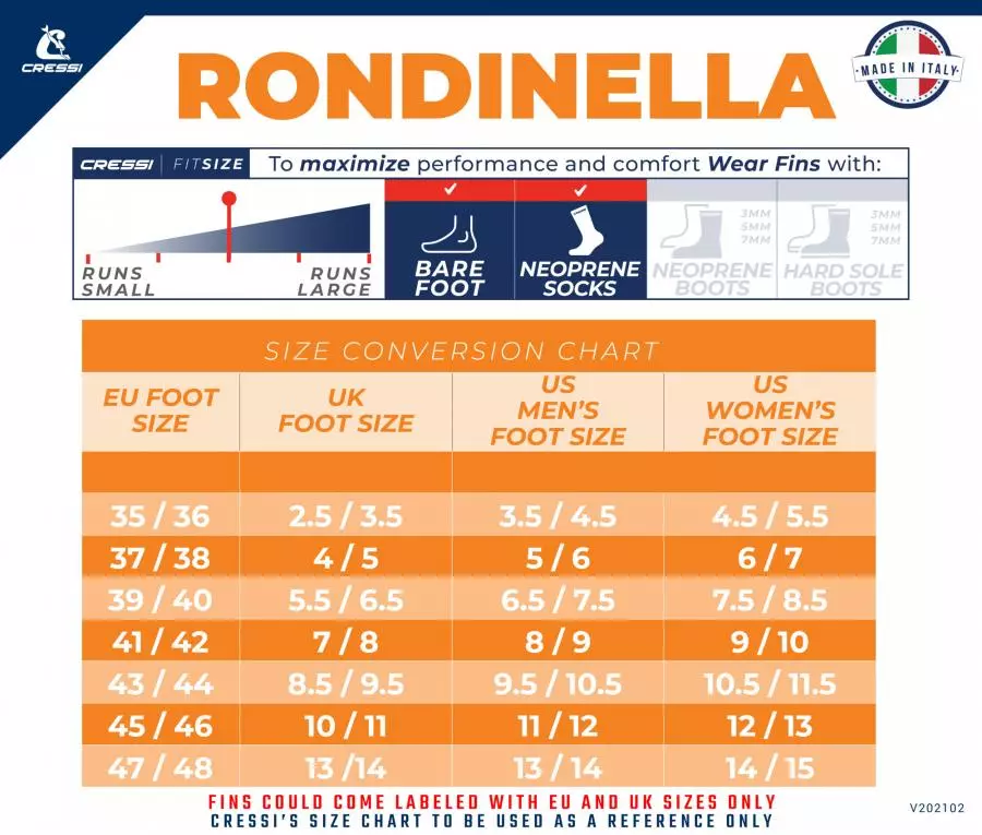 Ласты CRESSI RONDINELLA, синие, р-р 29/30