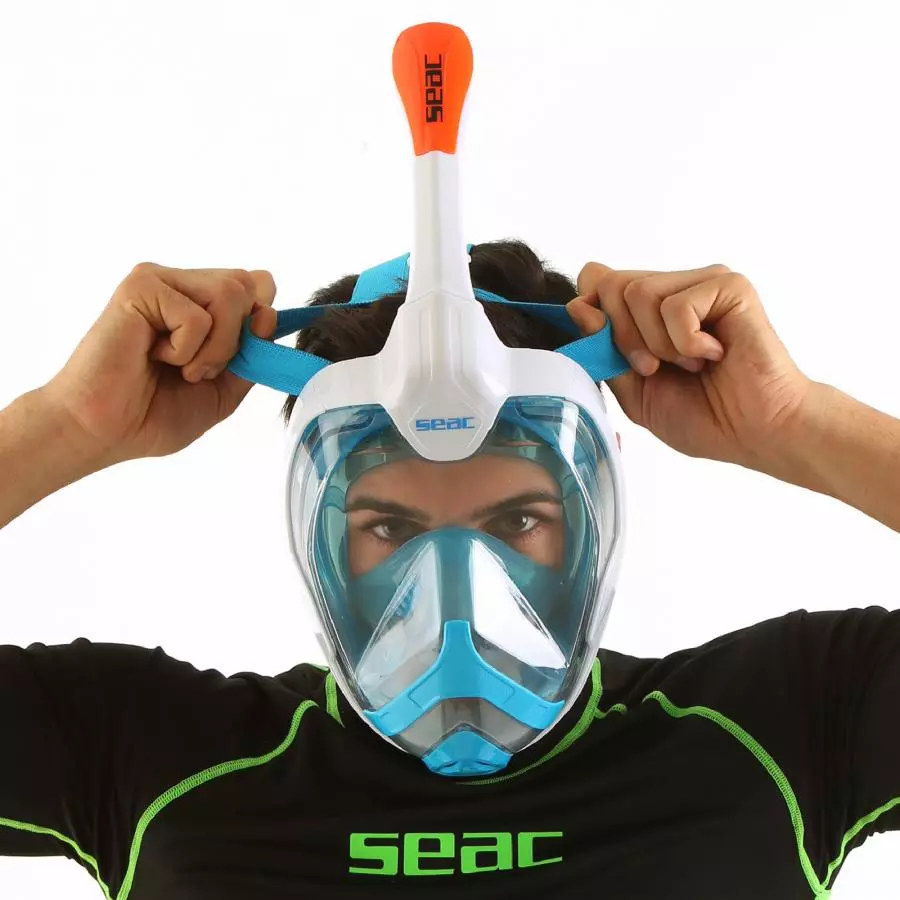 Маска полнолицевая SEAC SUB MAGICA WHITE/ORANGE, р-р L/XL