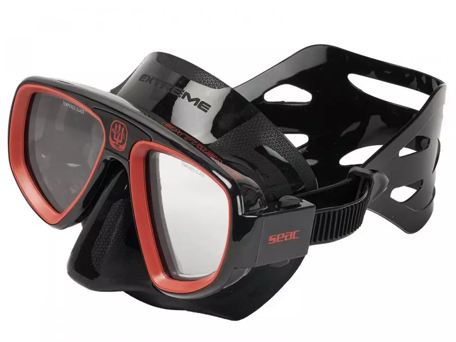 Маска SEAC SUB EXTREME 50 RED, черно-красная рамка/черный силикон