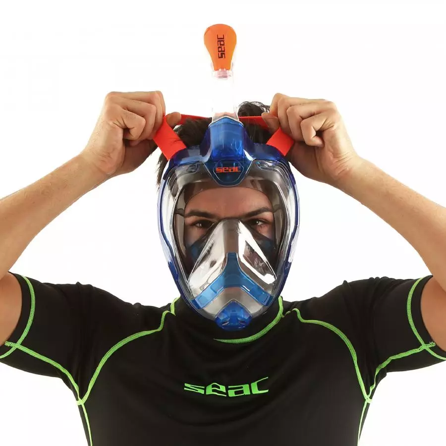 Маска полнолицевая SEAC SUB MAGICA BLUE/ORANGE, р-р L/XL