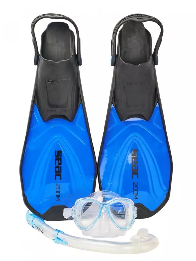 Набор для снорклинга SEAC SUB ZOOM SET BLUE, маска/трубка/ласты, р-р 39-41