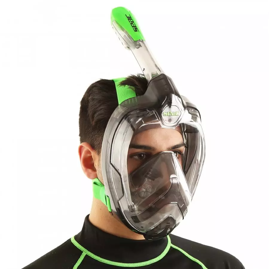 Маска полнолицевая SEAC SUB MAGICA BLACK/LIME, р-р L/XL