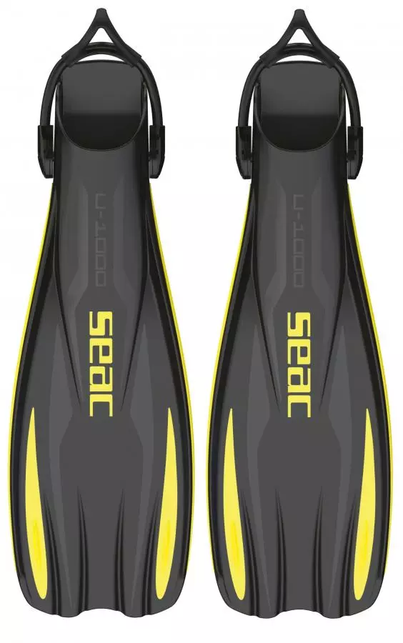 Ласты SEAC SUB U-1000 SLING STRAP YELLOW/BLACK, р-р L-XL/44-46