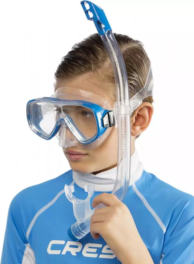 Набор для снорклинга CRESSI ONDINA JUNIOR BOX, синий/прозрачный (маска ONDINA + трубка TOP + бокс)