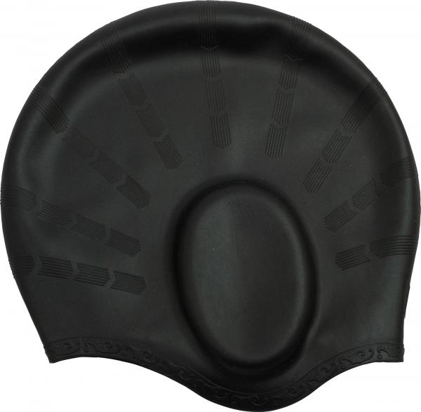 Шапочка для плавания CRESSI SILICONE EAR CAP, черная (с отсеками для ушей)