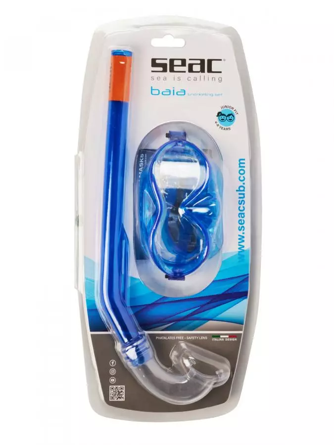 Набор для снорклинга SEAC SUB BAIA SET AQUAMARINE, маска/трубка