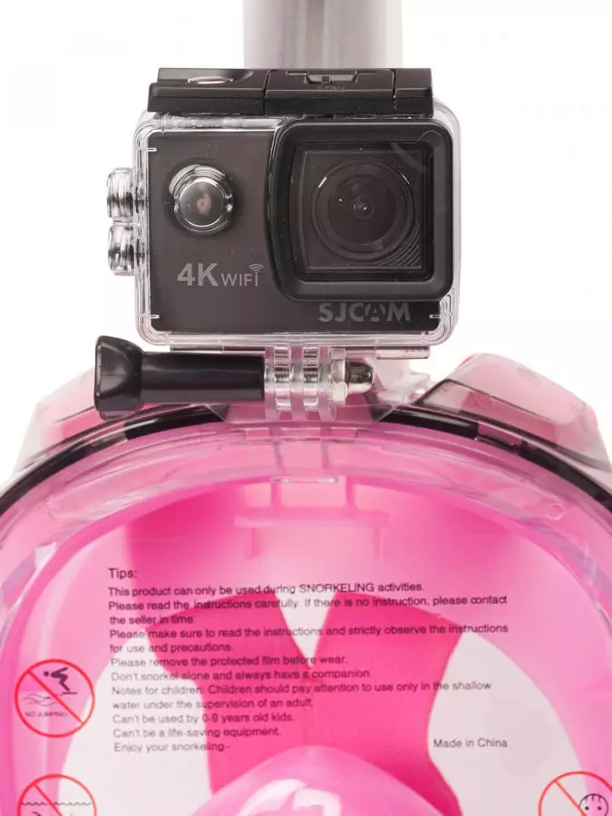Маска полнолицевая SCUBA BROTHERS BEATLE PINK/BLACK, с креплением камеры GoPro, р-р S/M