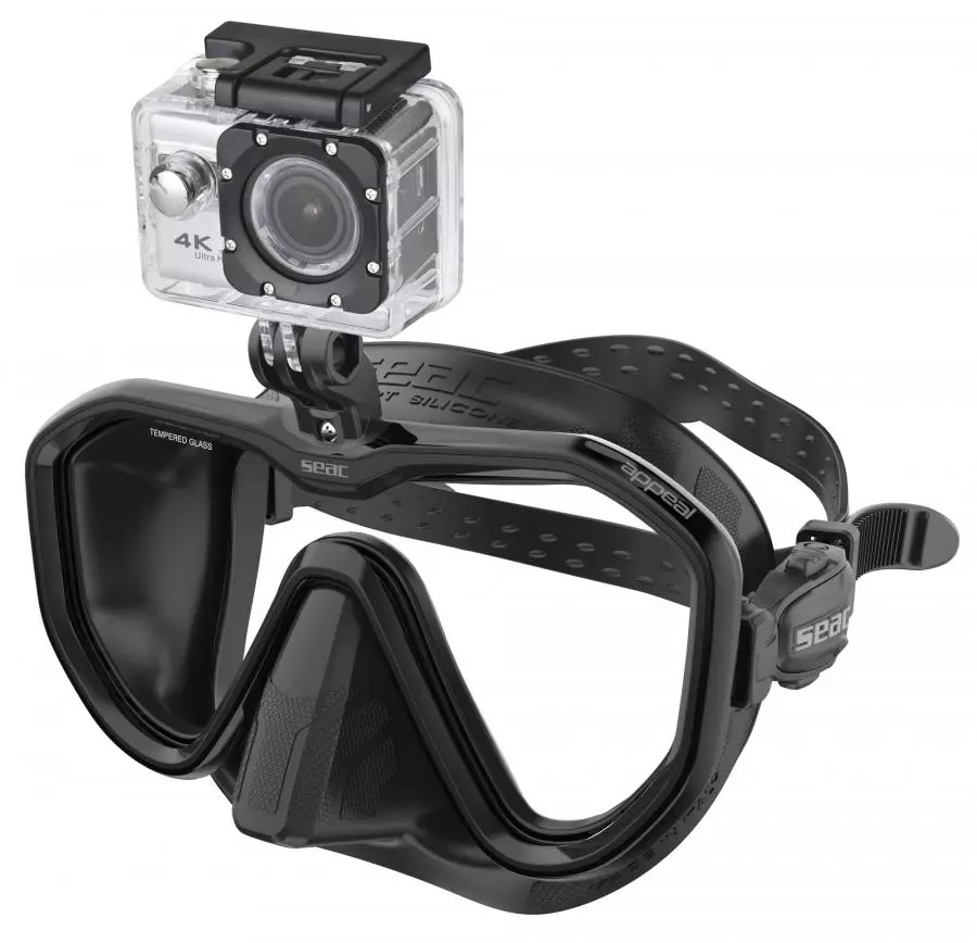 Маска SEAC SUB APPEAL PRO BLACK, с креплением камеры GoPro