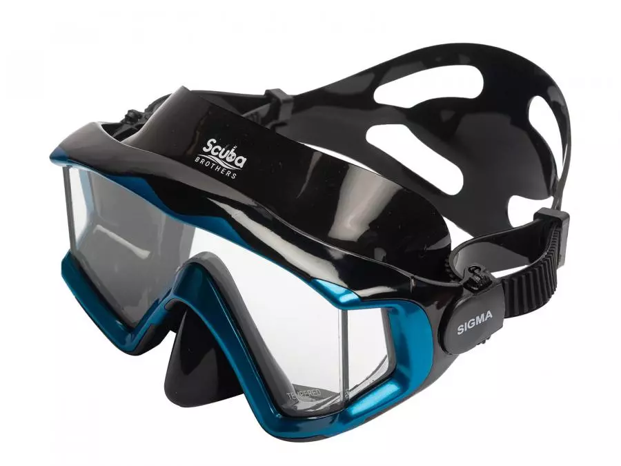 Маска SCUBA BROTHERS SIGMA BLUE, синяя рамка/черный силикон